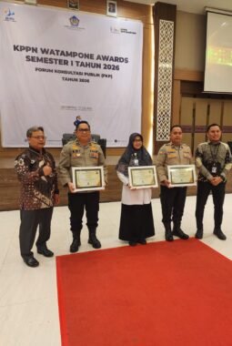Polres Wajo Borong Tiga Penghargaan di KPPN Awards Semester I 2026, Kasi Keu: Hasil Kerja Kolektif*
